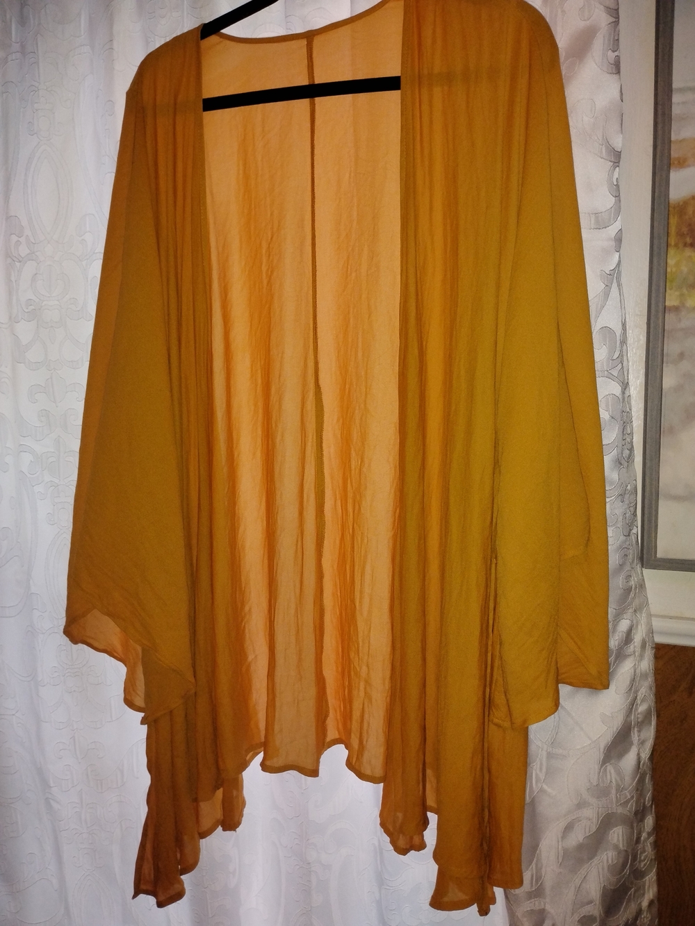 Source Unknown Mustard Yellow Draped Tunic Cardigan